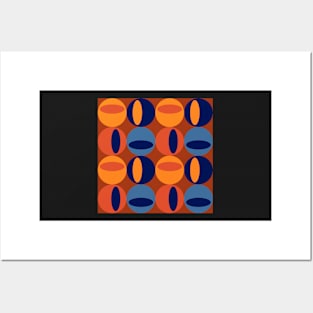 mid century abstract pattern Posters and Art